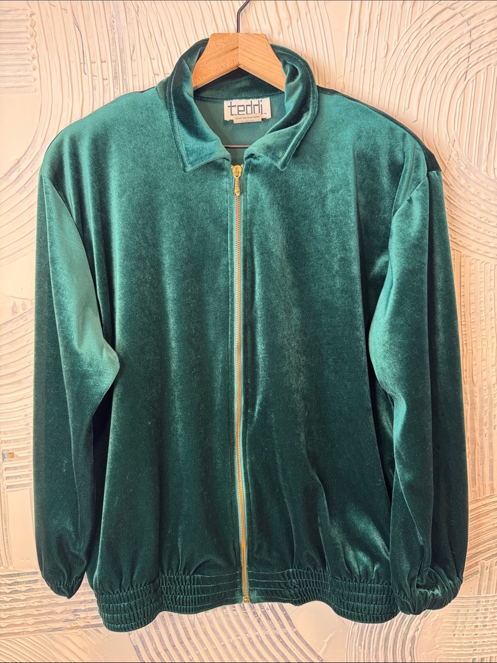 teddi Emerald Velvet Zip-Front Jacket